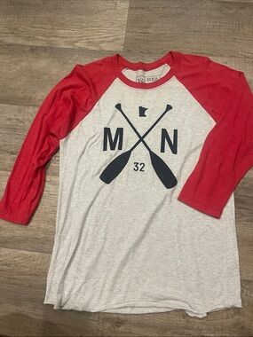 Sota Baseball Tee - Red & Heather Gray